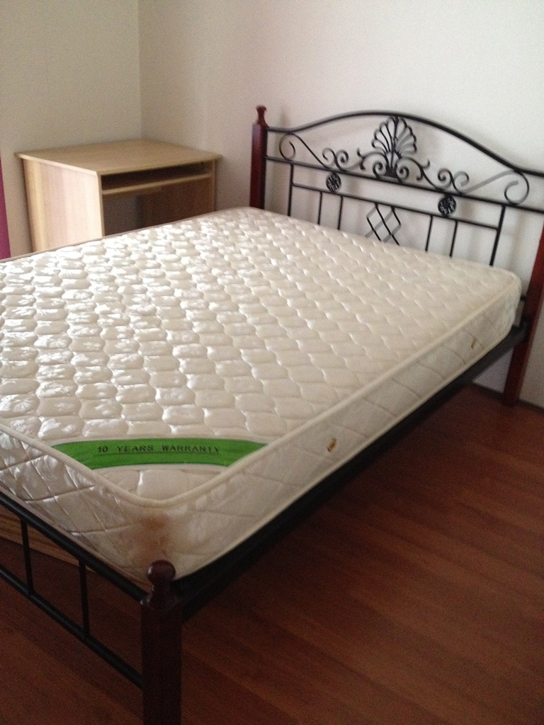 Double bed with mattress - used