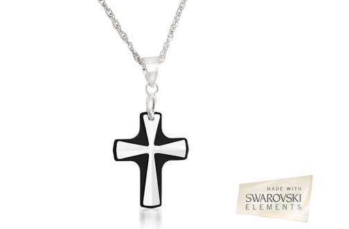 Great Offer!!!  Crystal Cross Pendant Sterling Silver Chain 18 Inches